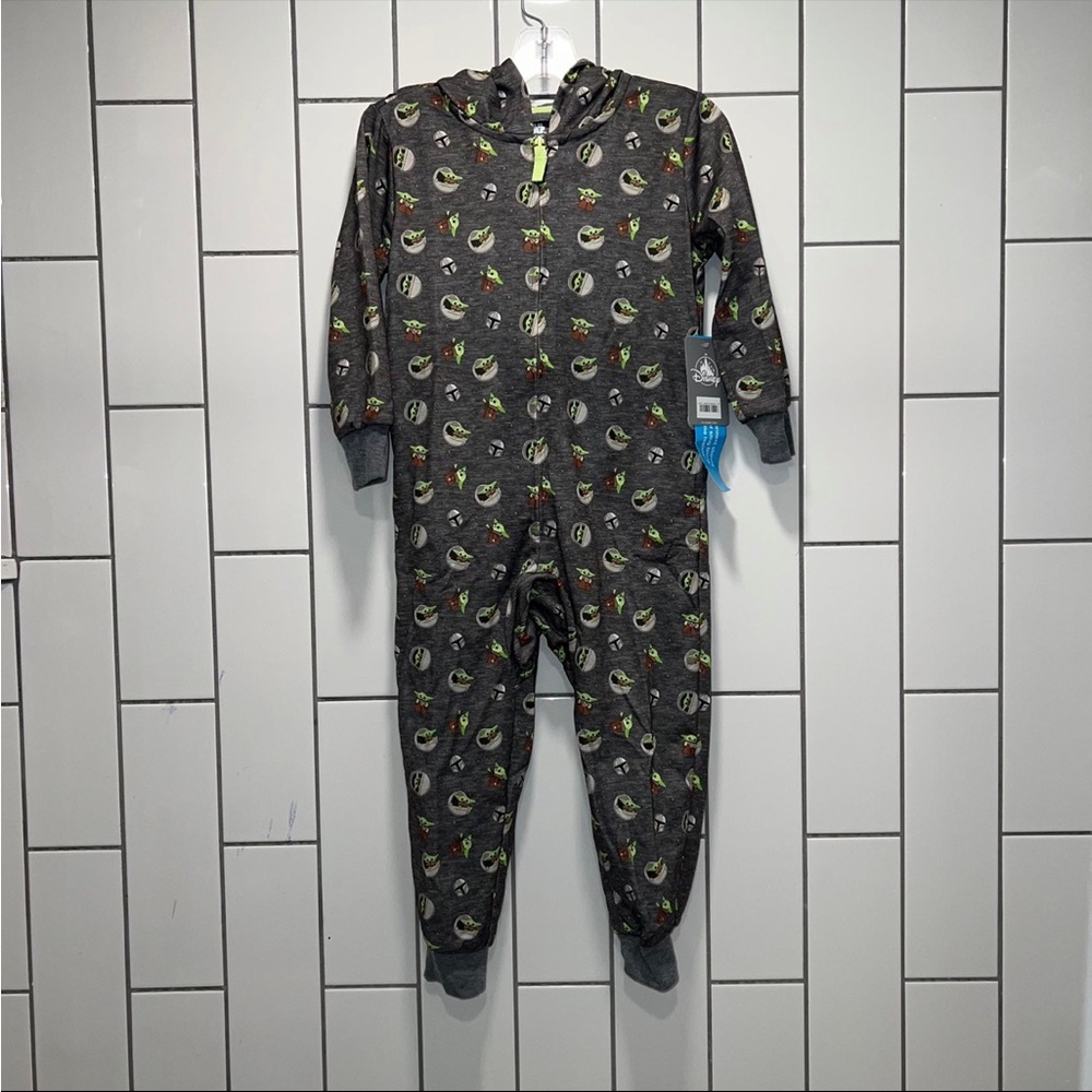 Grogu Star Wars Boys Baby Yoda Grogu Mandalorian One Piece Hooded Pajamas 4T